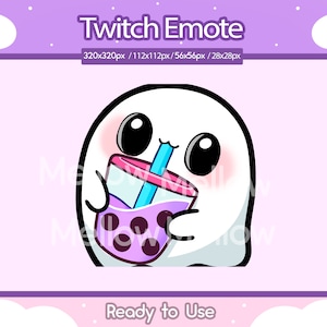 Ghost Spooky Halloween Emote for Twitch Streamers, Ghost Emote, Twitch Icon, Kawaii Ghost, Instant Download