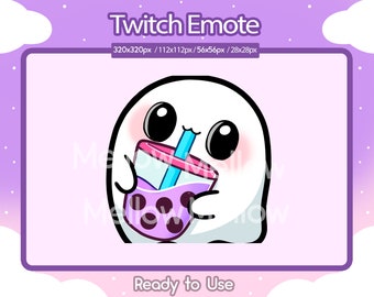 Ghost Spooky Halloween Emote for Twitch Streamers, Ghost Emote, Twitch Icon, Kawaii Ghost, Instant Download