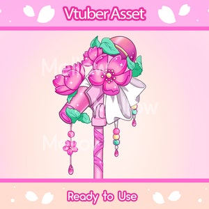 Sakura Mic Vtuber Gegenstand, Bachdekoration, Kirschblüten Mic, Frühlingsblumen, Vtuber Gegenstand, digitaler Download