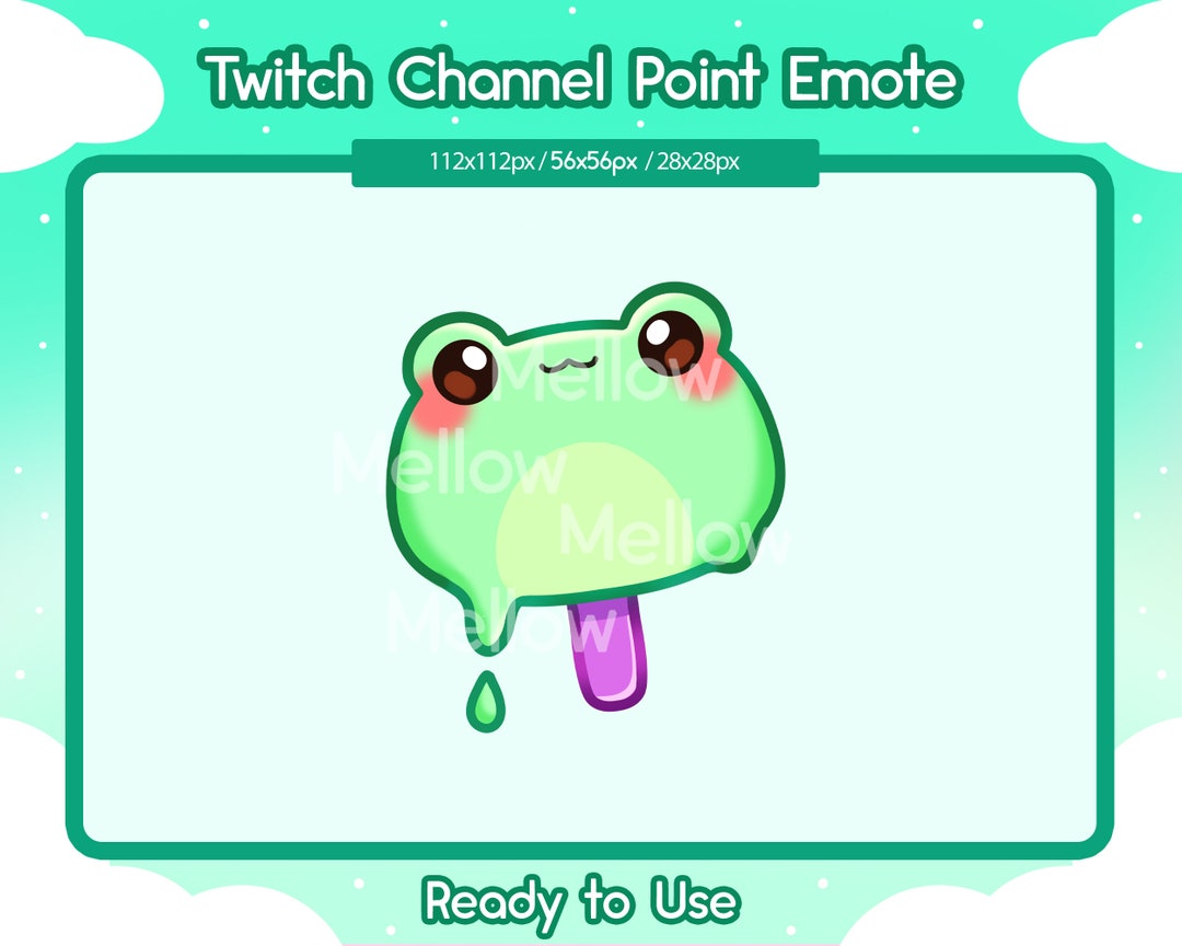 Twitch Frog Channel Point Emote, Popsicle, Ice Cream, Kawaii, Froggy ...