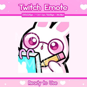 Twitch Bunny Emote | Bunny Notes Emote | Kawaii Bunny Emotes | Discord | Youtube