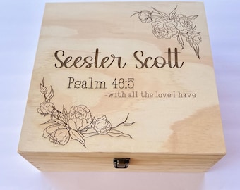 Personalized Wooden Baby Keepsake Box | Baby Shower Gift | Newborn | Name & Birth Details