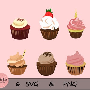 cupcake clip art, cupcake PNG, cupcake SVG, Art bundle Digital file, Digital Download, Cricut cut file