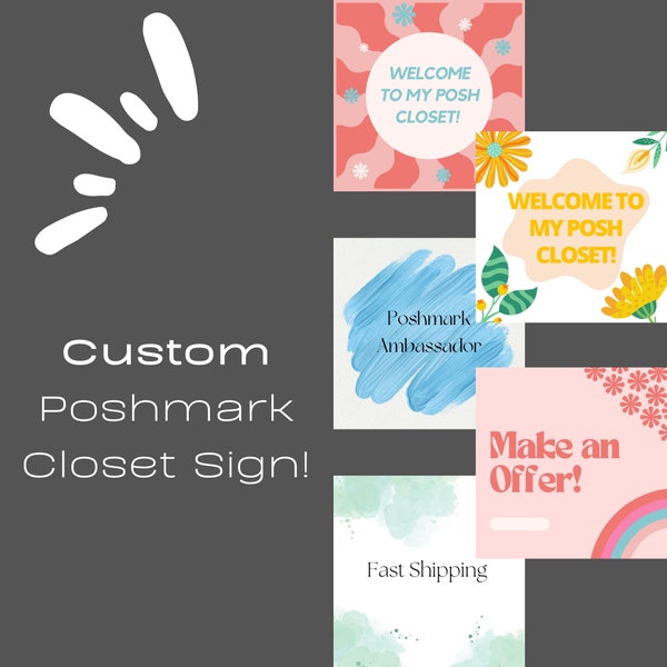 CUSTOM Poshmark Closet Signs! Instant Download | Resellers | Digital Download | Closet Dividers