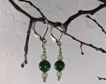 Boho Hippie Green Dangle Earrings