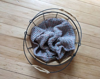 Boho Home Collection Crochet Knit Mini Throw Soft Washable Muted Desert  Blanket Or Baby Blankie Swaddle In Beautiful Bloomtique Color