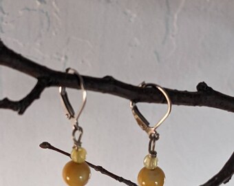 Boho Hippie Gold Bead Dangle Earrings
