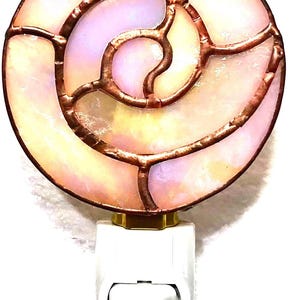 Spiral shell stain glass night light with switch control and bulb