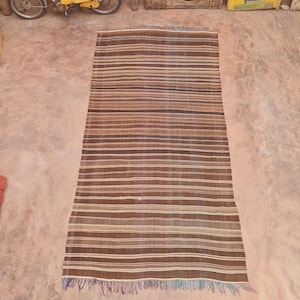 Vintage Berber Haik Blanket brown Beautiful Berber Blanket