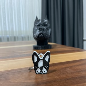 French Bulldog Keychain,Animal Keychain,Environmental Friendly Pla materials,Dog keychain,French Bulldog,Frenchie Keyring