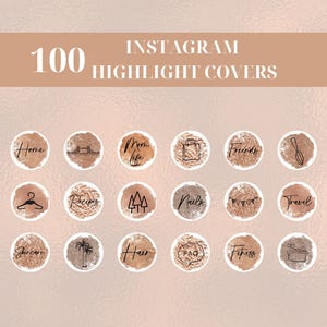 Rose Gold Instagram Highlight Covers, Highlight Icons, Instagram Story Highlights, Instant Download Instagram Story Covers, Aesthetic