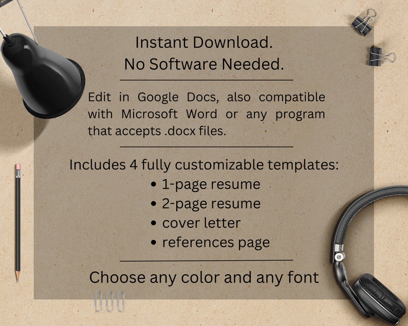 Professional Resume Template for Google Docs With Photo | Editable ...