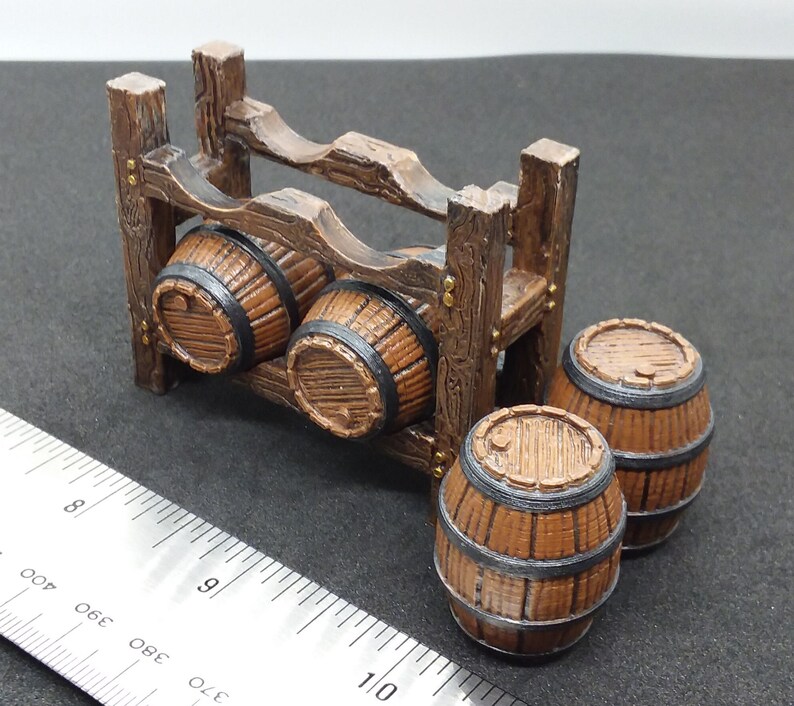 Barrel Shelf, DND, D&amp;D, Scatter Terrain, Hand Painted, Miniature ...