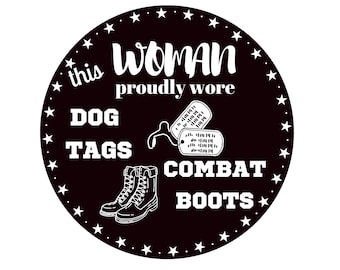 Woman Veteran sign, Patriotic wreath sign, patriotic american sign, military family