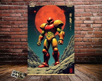 PosterSamus Aran in Classical Japanese Style - Museum-Quality Matte Poster