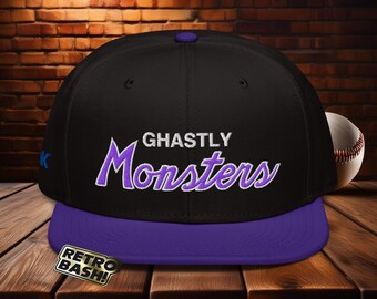Gastly Monsters Baseball Stars SNK Sports Specialties Script Snapback Hat