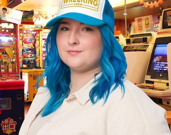 Wrecking Crew Blue Foam trucker hat Super Mario Bros Movie Cosplay