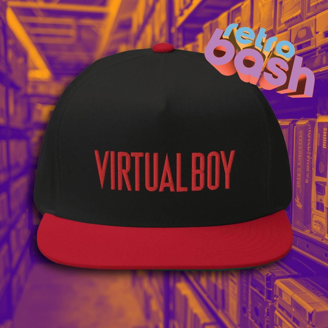 Nintendo VIRTUAL BOYオリジナルキャップ Virtual Boy Snap Back Hat - Nintendo Snap Back Flat Bill Cap