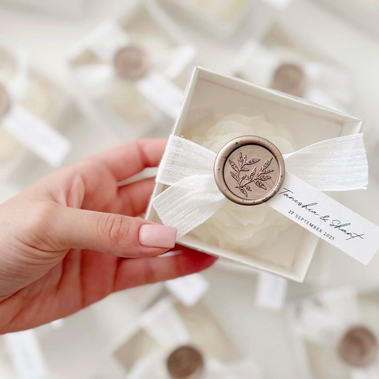 Bougies florales pour mariage | Bougies pivoine élégantes