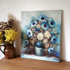 Original Oil On Canevas / French Vintage Still Life / Signed / Unframed