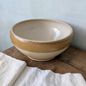 Vintage French Stoneware Rustic Mixing Bowl stamped DIGOIN