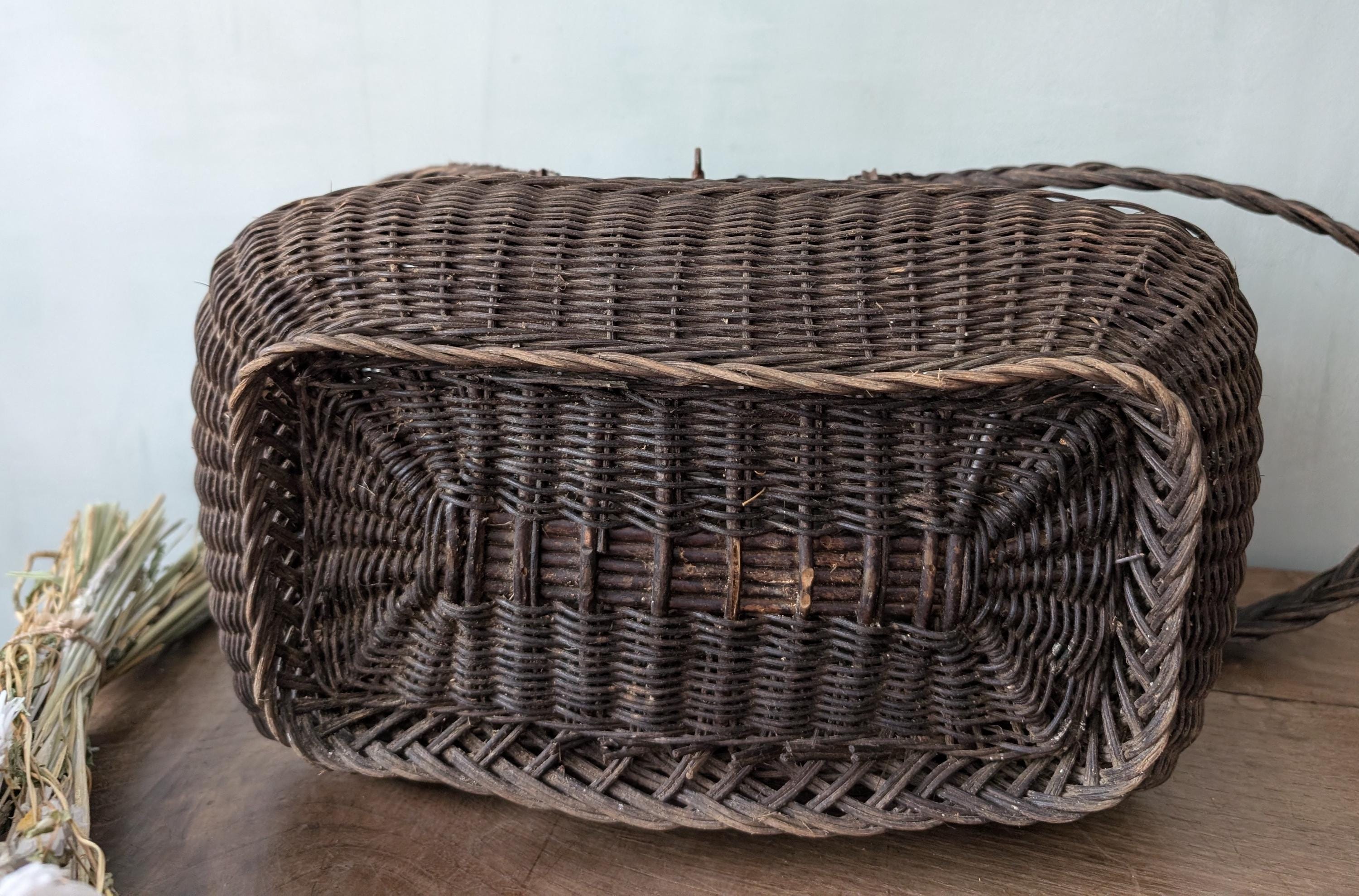 19世紀のフランスアンティーク、BRESSAN バスケット、籐編み - Etsy 日本