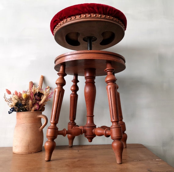 フランスアンティークナポレオン3世様式ピアノスツール/チェア/イス(90-198 フランスアンティークナポレオン3世様式ピアノスツール/チェア/イス(90