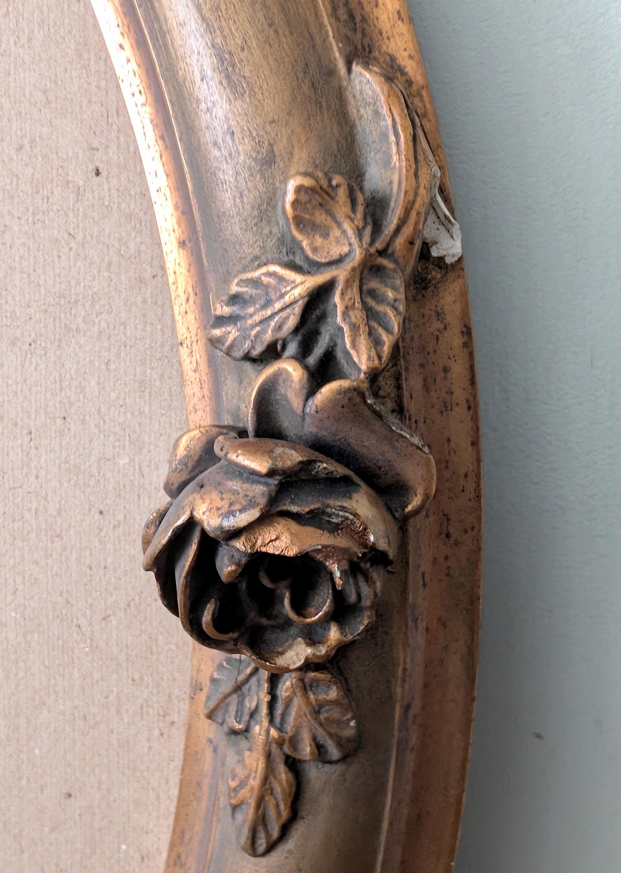 Antique French Large Oval Gold Picture Frame / Rococo Ornate Carved ...