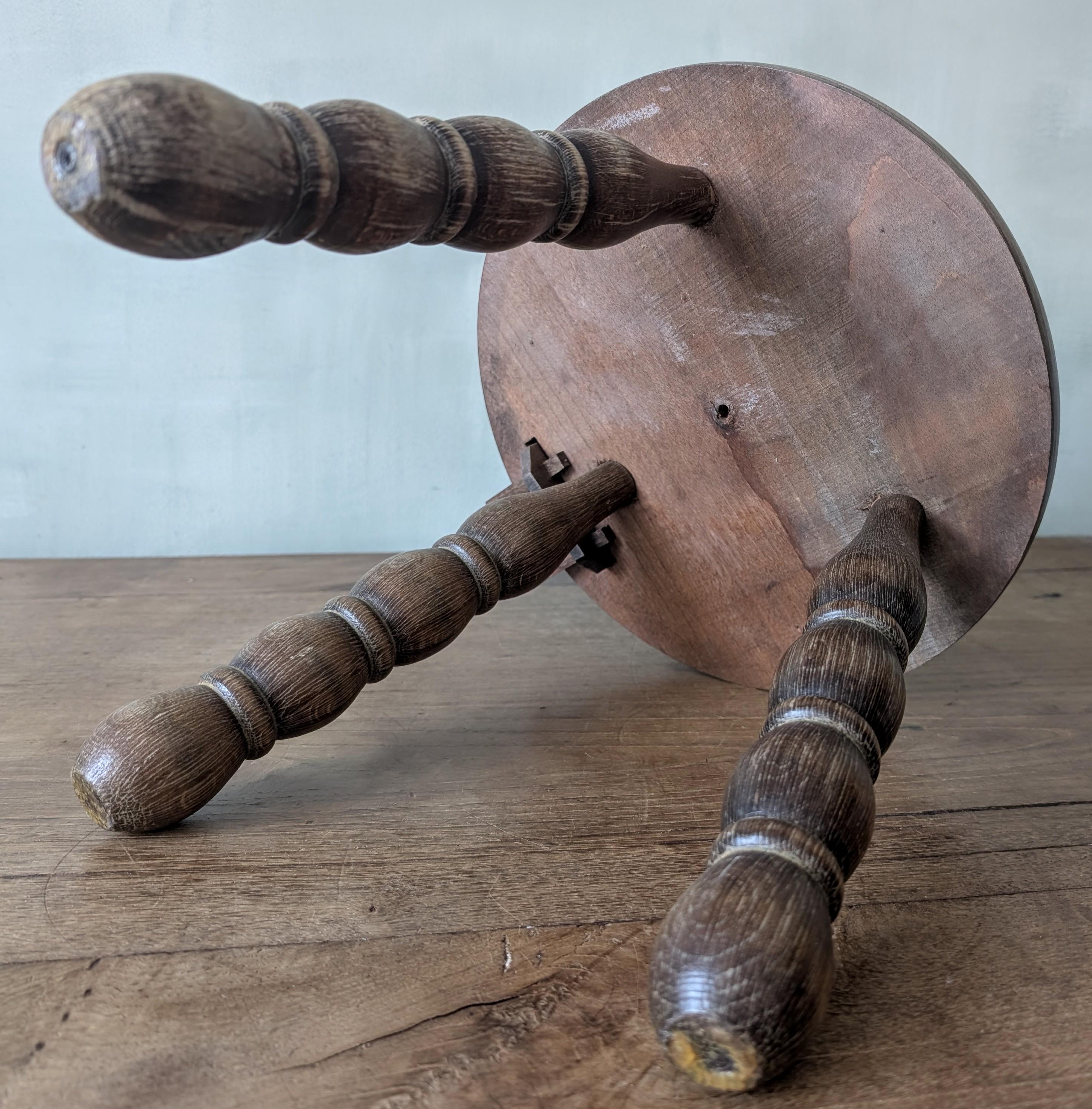 Antique French Brittany Three Legged Farmhouse Spinning Chair/ Rustic ...