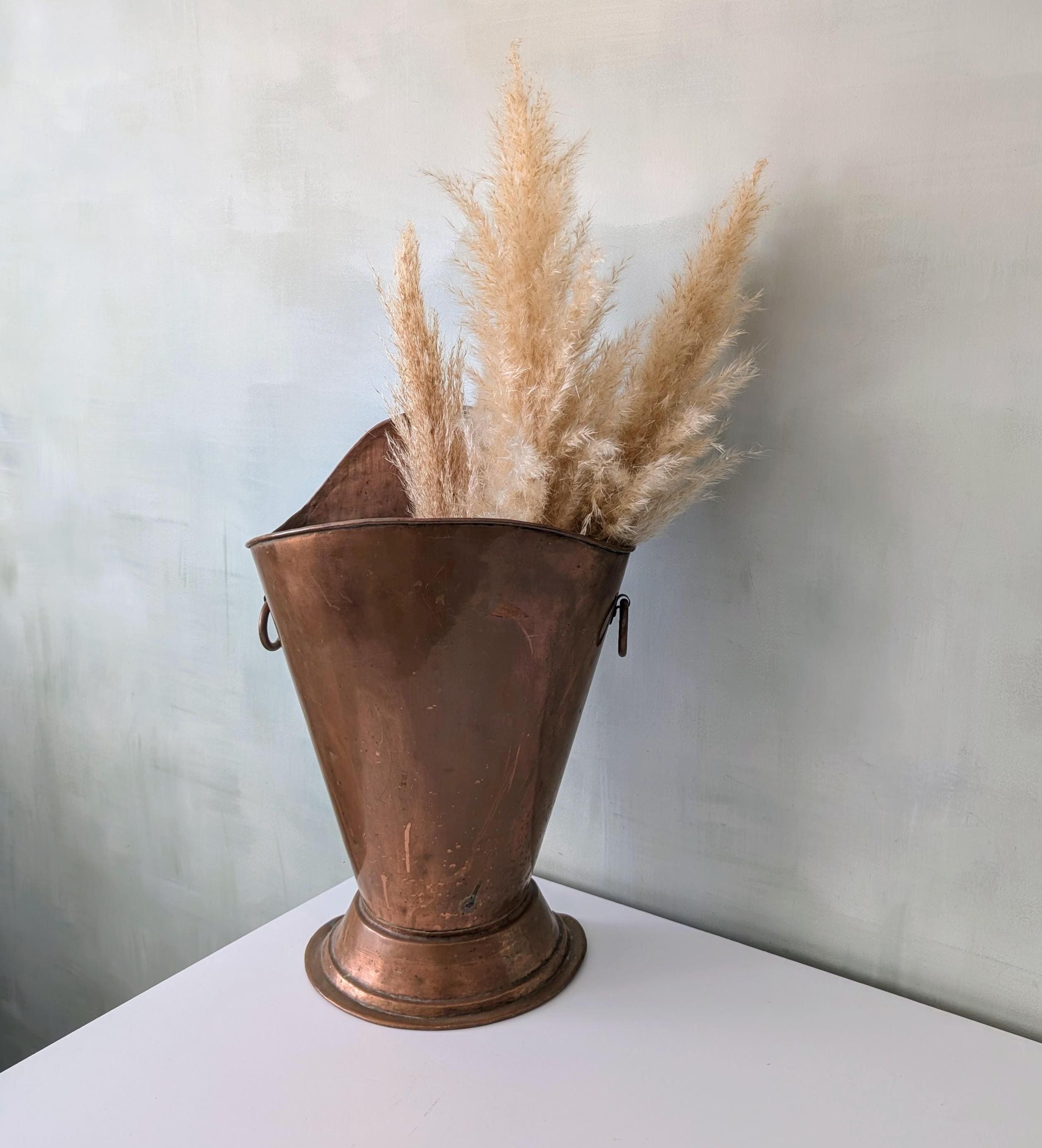 粗銅の花瓶 画像 アンティーク銅花瓶 手作り銅花瓶 大型銅花瓶 - 日本