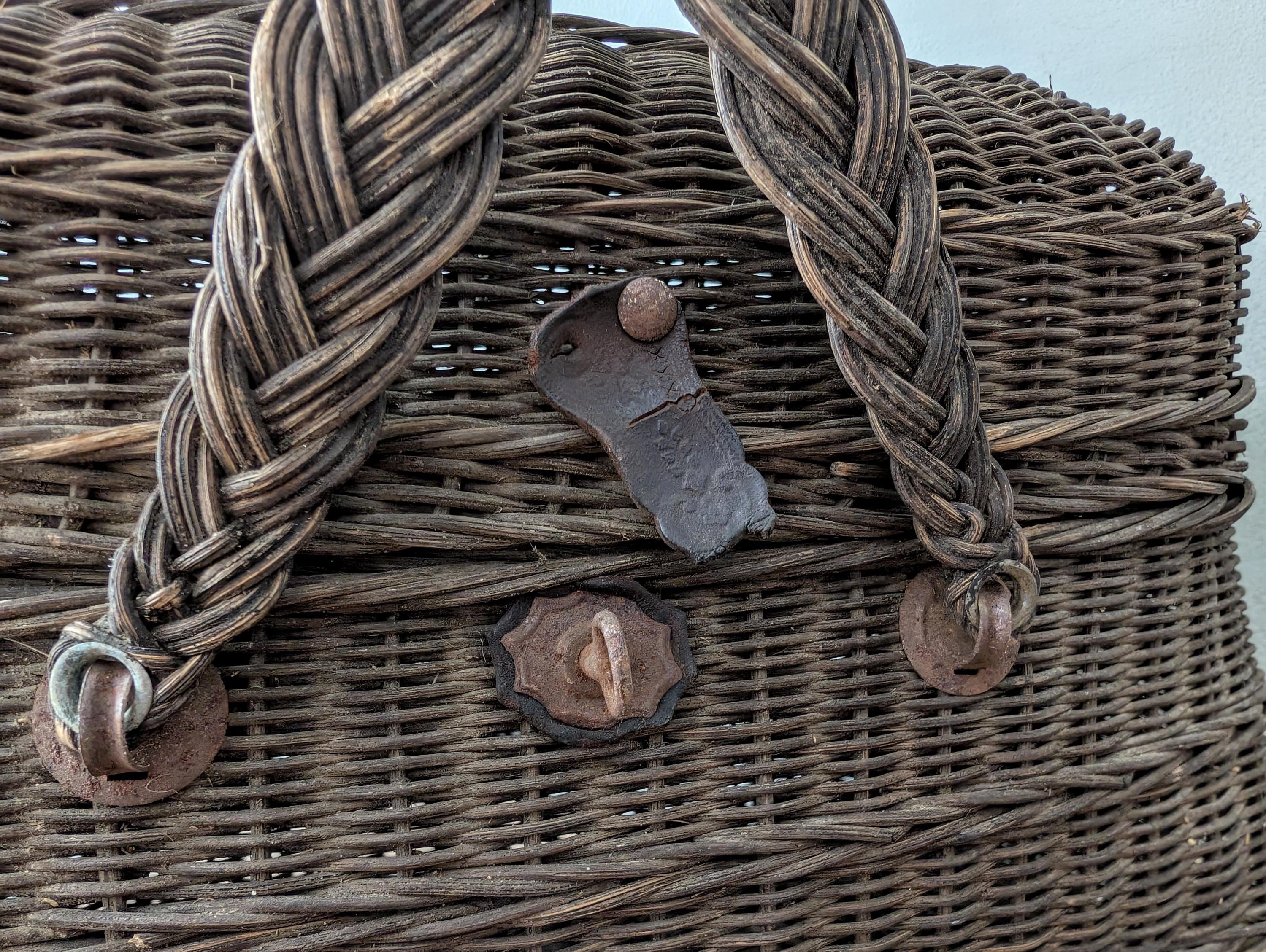 19世紀のフランスアンティーク、BRESSAN バスケット、籐編み - Etsy 日本