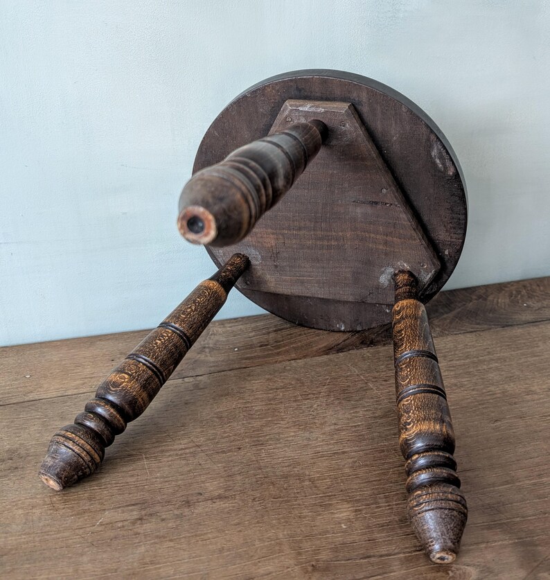 Antique French Milking Stool Chair / Rustic Wooden Three Legged ...