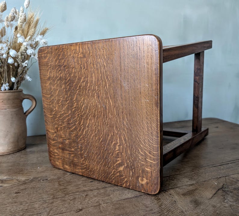 Vintage French Rustic Wooden Stool / Side Table - Etsy