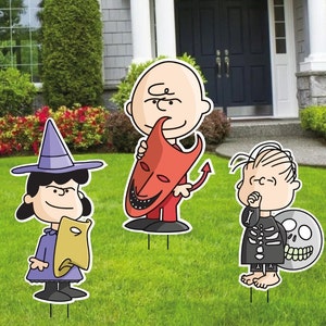 Welcome Great Pumpkin Yard Sign / Linus Brown / Sally Brown / Peanuts Yard Sign / Charlie Brown Sign / Peanuts Halloween Yard Art