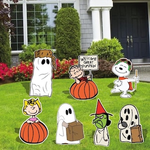 Welcome Great Pumpkin Yard Sign / Linus Brown / Sally Brown / Peanuts Yard Sign / Charlie Brown Sign / Peanuts Halloween Yard Art