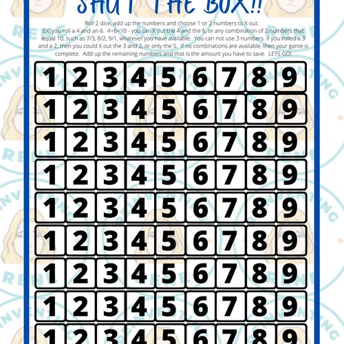 Moneyopoly Savings Challenge Game Roll the Dice Savings Etsy