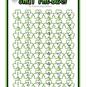 Shut The Box Savings Challenge St. Patricks Day-editie **INSTANT DOWNLOAD**