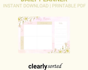 Dagplanner| Afdrukbare pdf| Digitale download| Plannerpagina