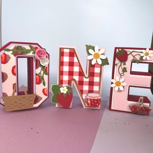 Berry First Birthday, Strawberry 3D Letter, Berry Theme, Strawberry Theme