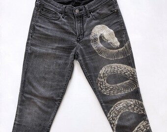 Bleach Black Jeans - Etsy