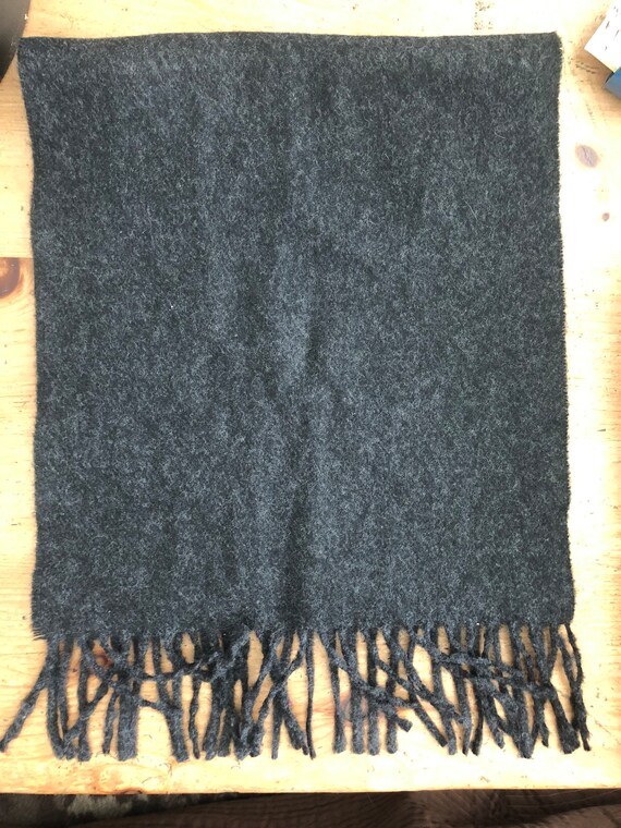 Dark Gray Italian Lana Wool Scarf - Unisex - image 4