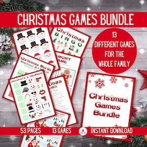 Christmas Games Bundle for Kids Teens and Adults, Christmas Party Games, Christmas Games Printable, Fun for Holiday Parties and Activities