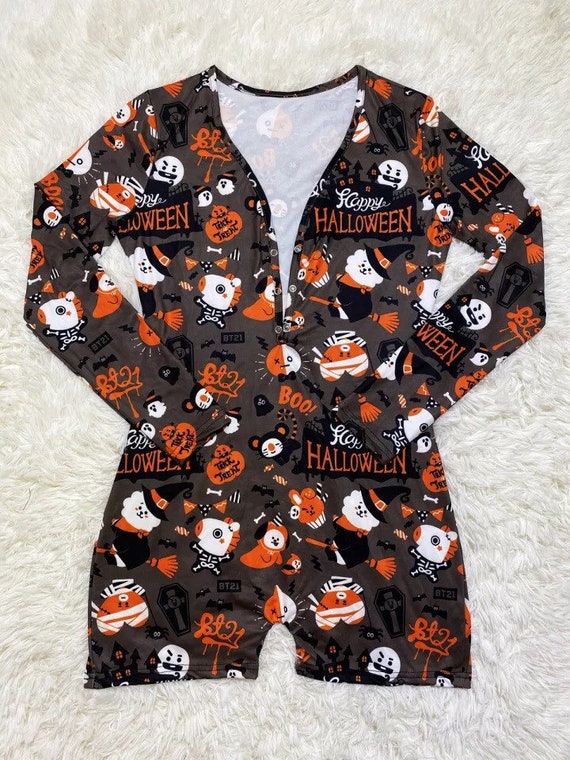 Womens Halloween Onesie Pajama Set Etsy