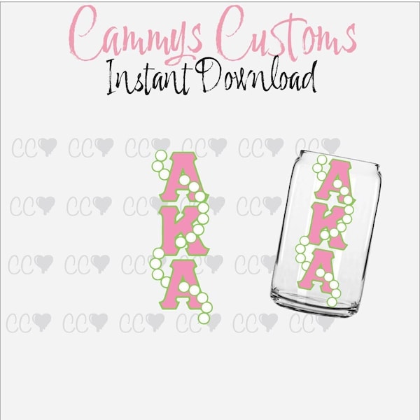 AKA SVG | Alpha Kappa Alpha svg | Instant Download | Pink and Green svg | Pearls svg | AKA Libbey Wrap | Libbey for Sorors