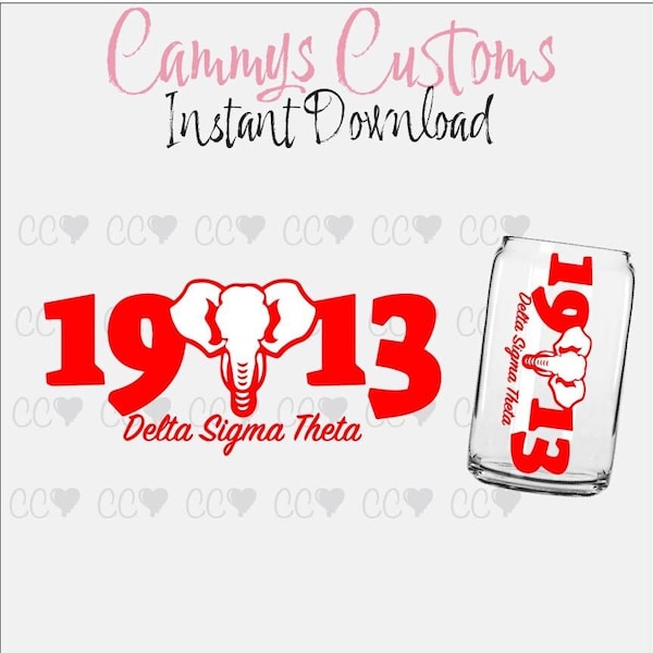 1913 SVG | Delta Sigma Theta SVG | Instant Download | Crimson and Cream svg | 1913 Libbey Wrap | Libbey for Sorors