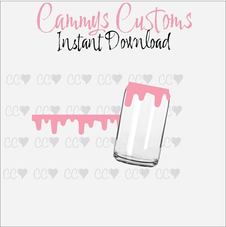 Libbey Drip SVG Instant Download Libbey Glass Drip Wrap Frosting/sugar