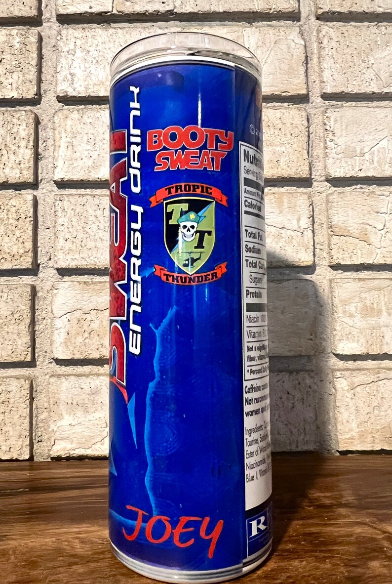 Personalized Booty Sweat Energy Drink Inspired by Tropic Thunder Can