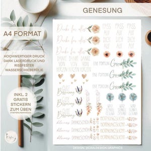 Waterslide film | Candle tattoos | Get well soon/Thank you for everything | DIN A 4 |