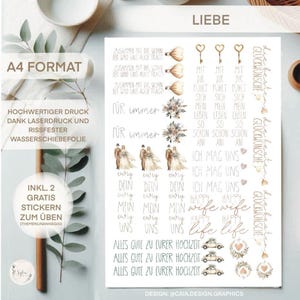 Waterslide film | Love | Candle tattoos | DIN A4 |