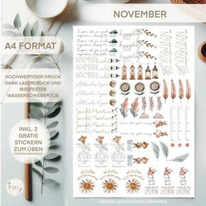 Waterslide decal | Candle tattoos | November | DIN A4 |